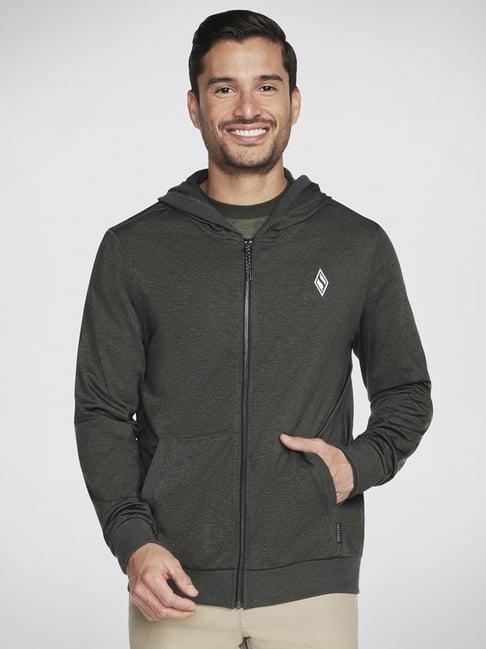 skechers green relaxed fit hooded jacket