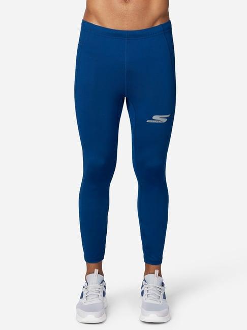 skechers blue regular fit sports tights