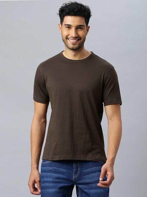 don vino dark olive regular fit crew t-shirt