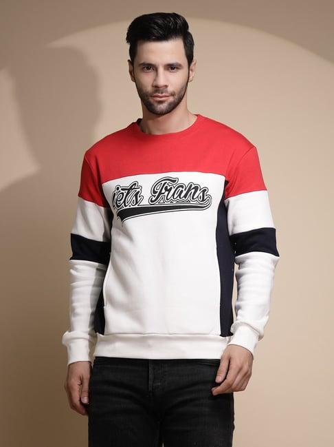 global republic white regular fit printed sweatshirt