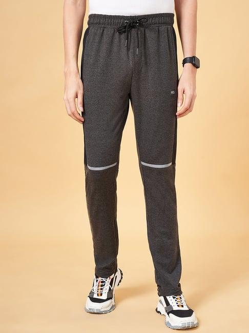 ajile by pantaloons black cotton slim fit sports trackpants