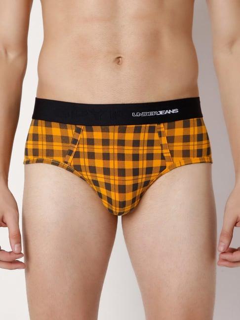 underjeans by spykar orange check briefs