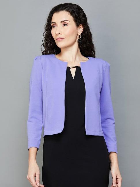 code by lifestyle purple round neck shrug