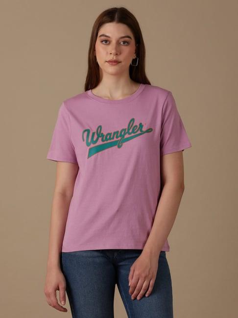 wrangler purple logo t-shirt