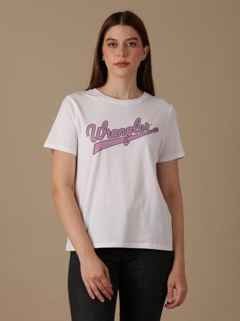 wrangler white logo t-shirt