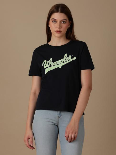 wrangler dark blue logo t-shirt