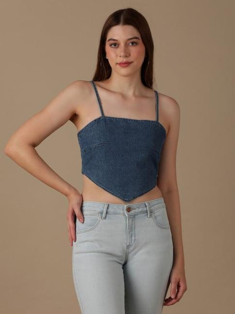 wrangler blue crop top