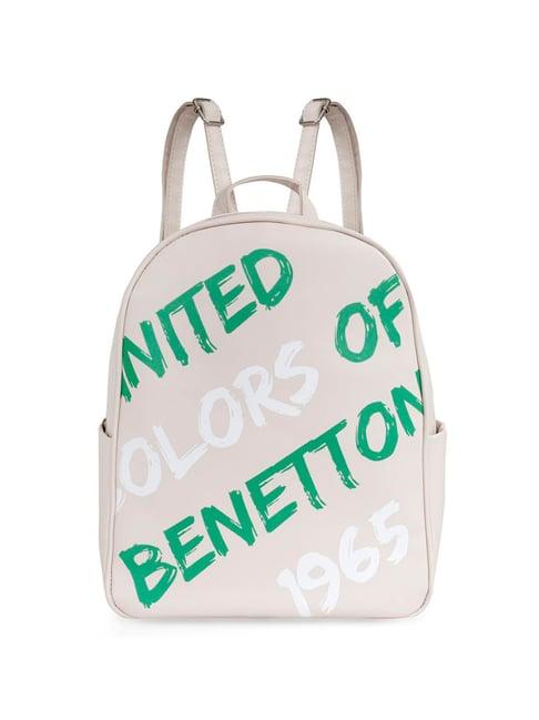 united colors of benetton maren white pu solid backpack