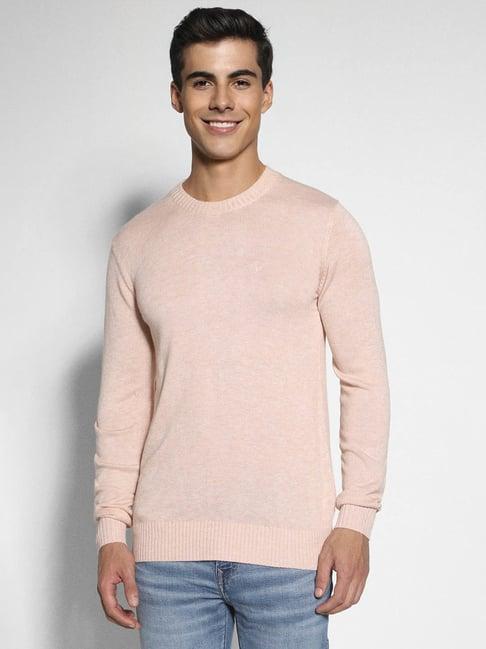 american eagle pink regular fit self pattern sweater