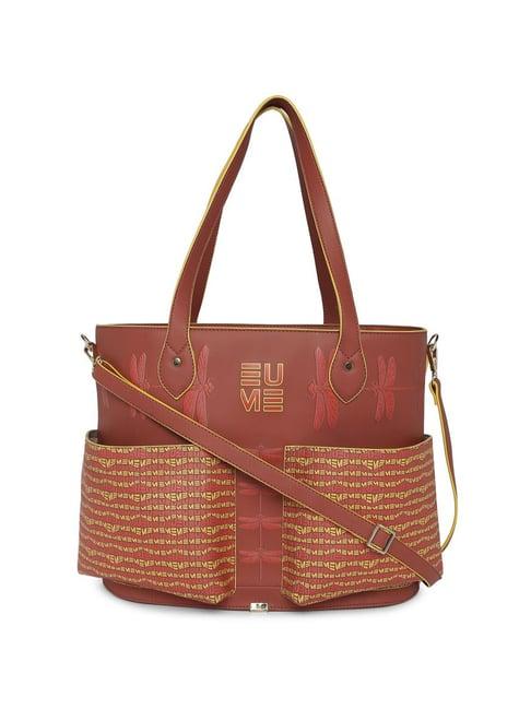 eume dragonfly hot sauce red leather printed shoulder handbag