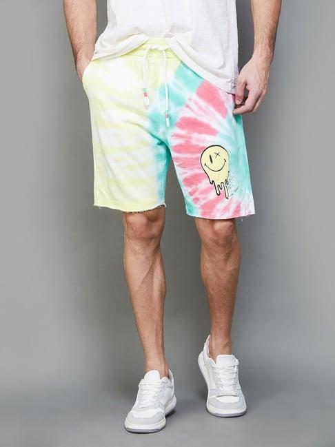 smileyworld multicolored cotton regular fit printed shorts