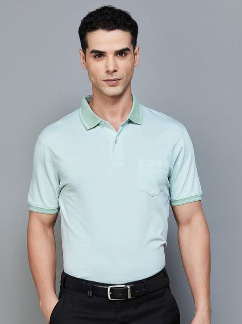 code formal mint cotton slim fit polo t-shirt