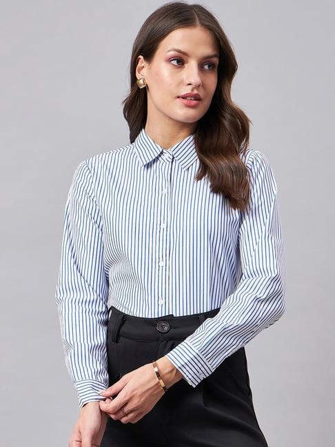 style quotient blue striped shirt