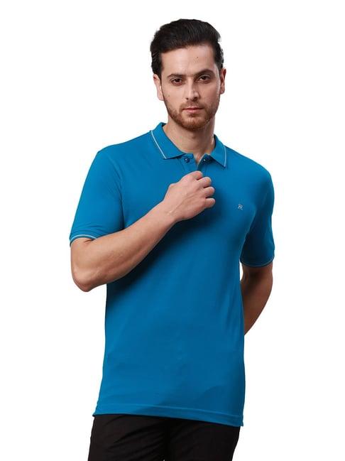 raymond dark blue contemporary fit polo t-shirt