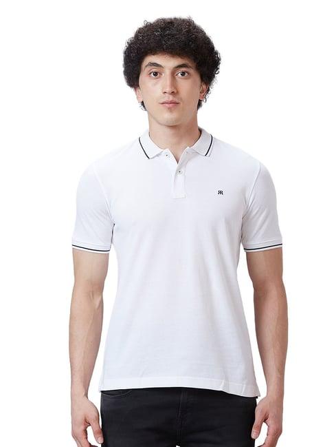 raymond white contemporary fit polo t-shirt