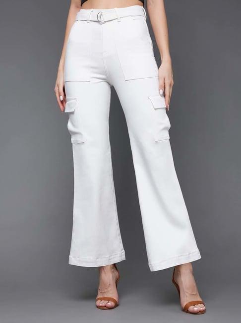 miss chase white high rise cargo pants