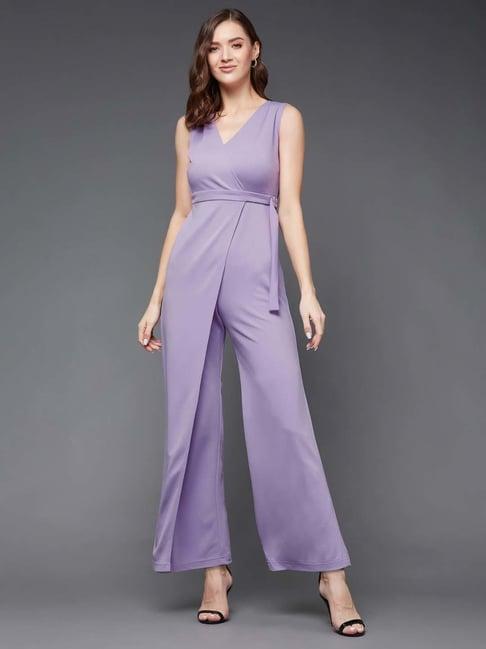 miss chase purple sleeveless jumpsuit