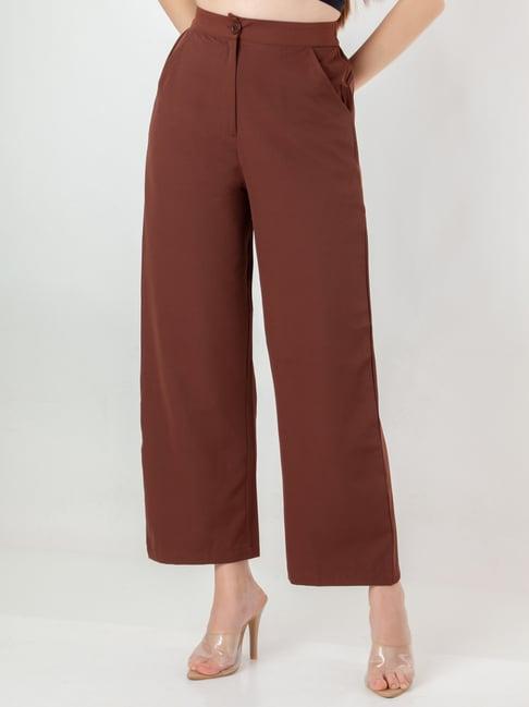 zink london brown high rise flared pants