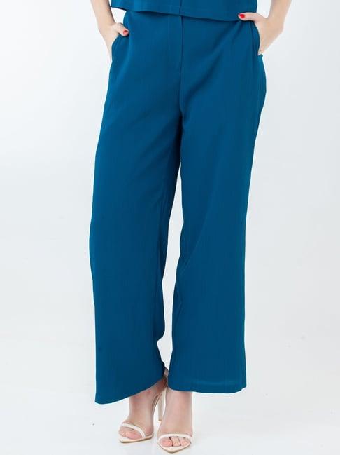 zink london blue high rise flared pants