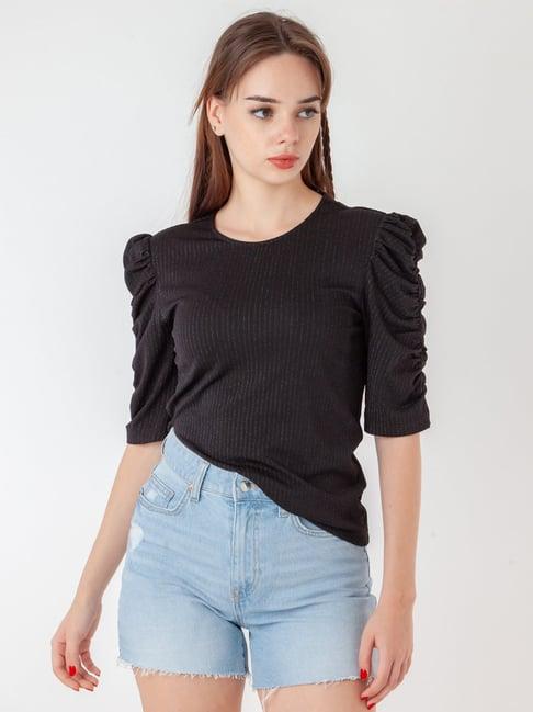 zink london black striped top