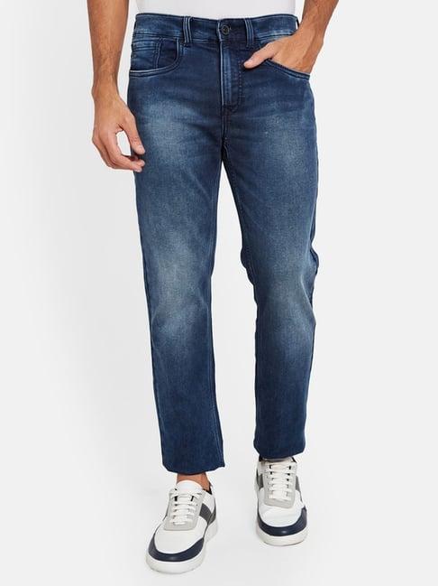 octave blue cotton regular fit jeans