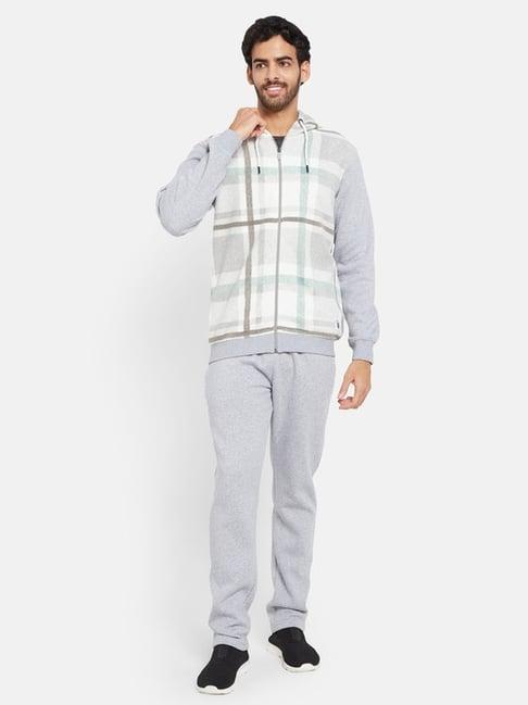 octave grey regular fit checks tracksuit