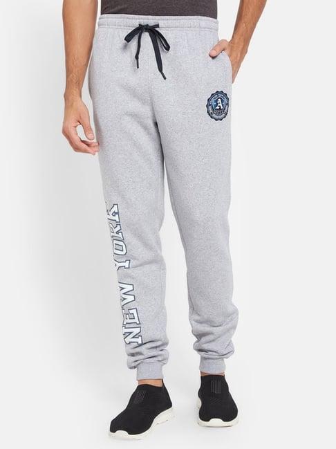 octave grey regular fit print joggers