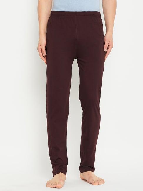 okane burgundy regular fit lounge pants