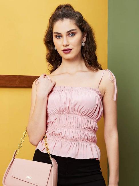 globus pink pleated top