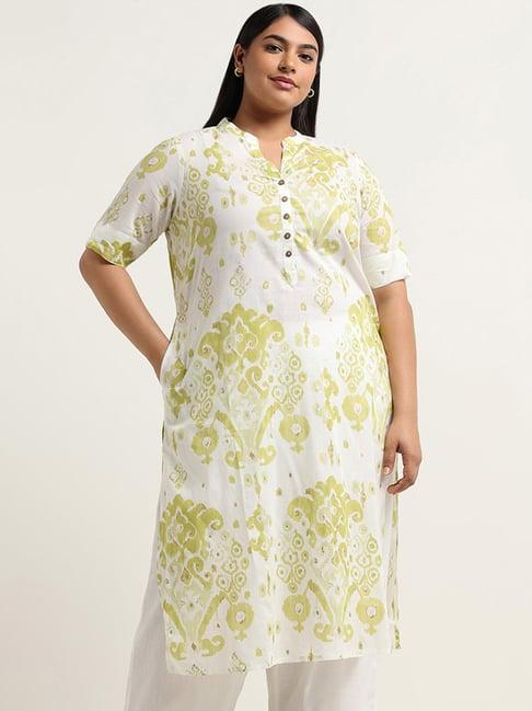 diza by westside white ikkat printed kurta