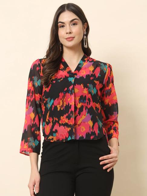 trend arrest black printed top