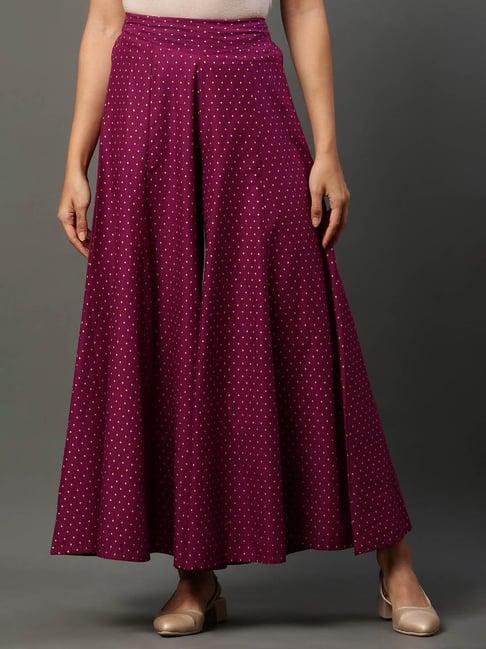 aurelia magenta cotton printed palazzos