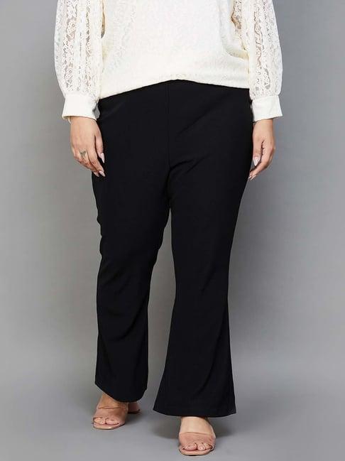 nexus by lifestyle black mid rise flared pants