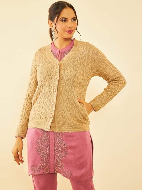 soch beige crochet pattern cardigan