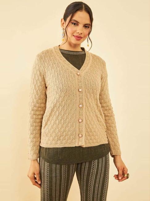 soch beige crochet pattern cardigan