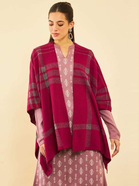 soch maroon striped shrug