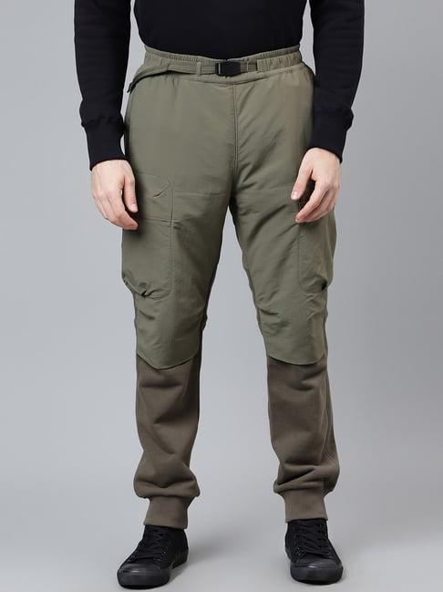 woodland green cotton regular fit joggers