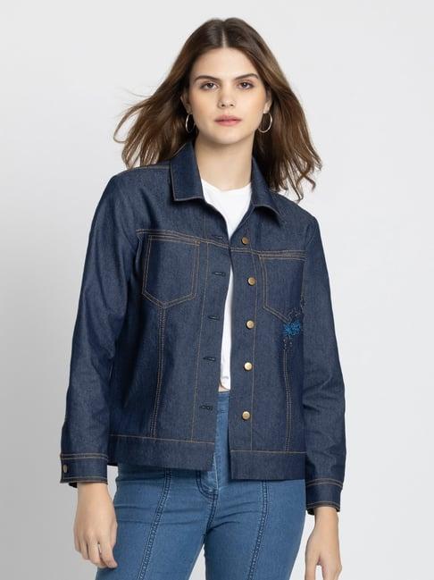 shaye blue regular fit jacket