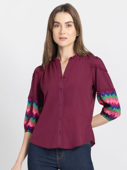 shaye purple regular fit shirt