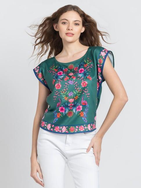 shaye green floral print top