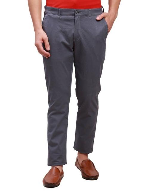 colorplus steel grey super slim fit trousers