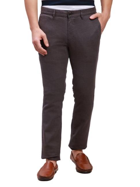 parx mid black super slim fit texture trousers