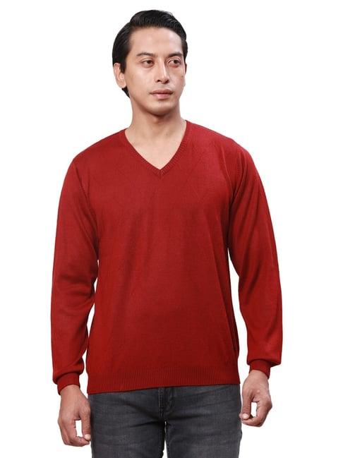 park avenue bright red regular fit sweater