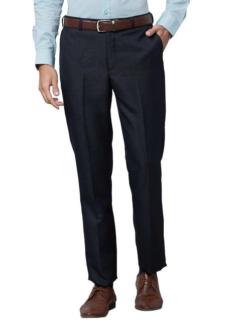 park avenue blue smart fit checks trousers