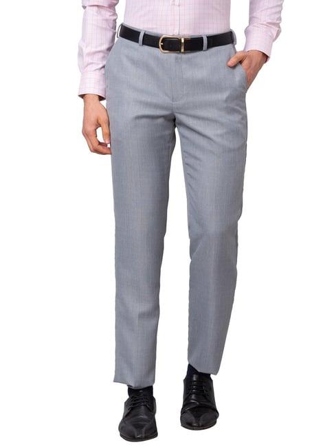 park avenue grey smart fit checks trousers