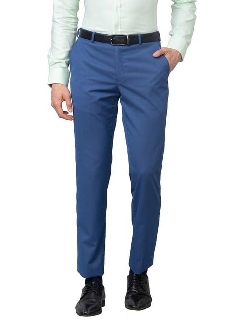 park avenue blue smart fit trousers