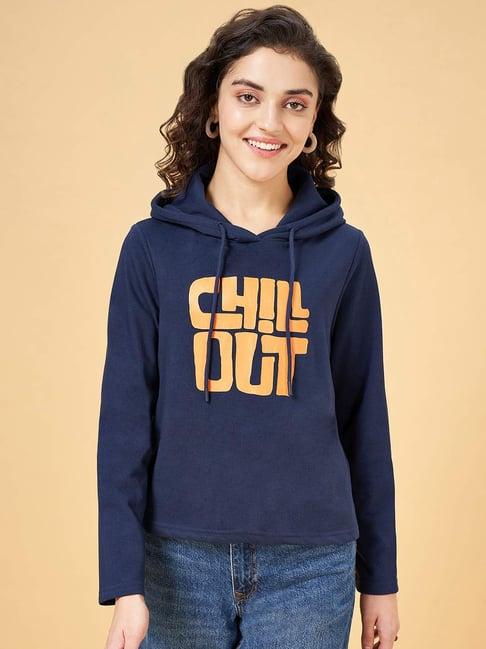 yu by pantaloons navy printed sweatshirt