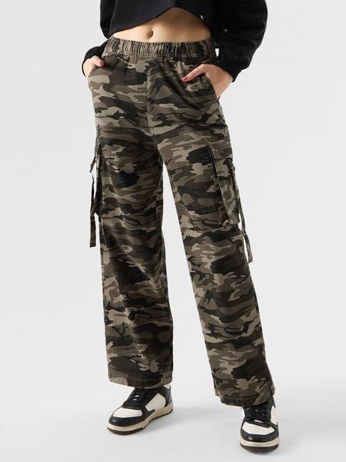 the souled store multicolored cotton printed cargo pants