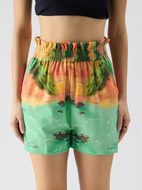 the souled store multicolored printed shorts