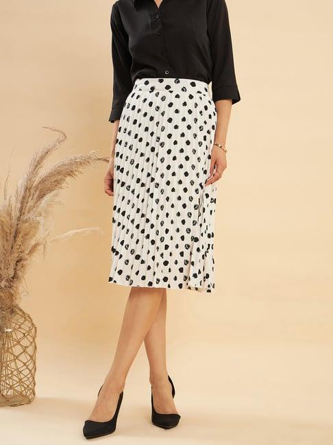 kassually black & white printed skirt